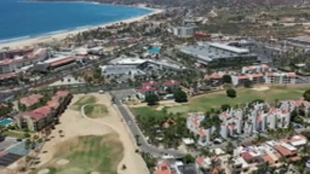 LOS CABOS MEXICO-2020: Aerial View Of A Beach Front Community With Houses