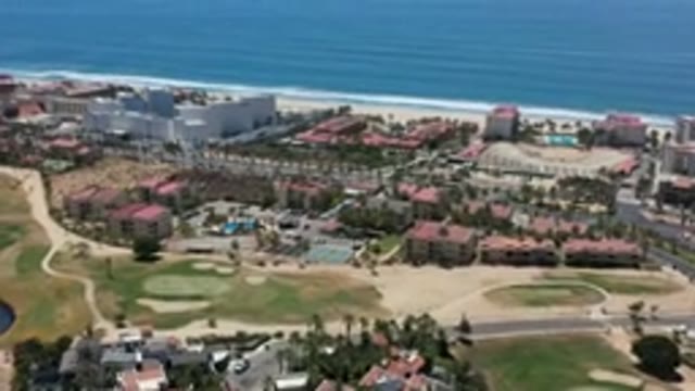 LOS CABOS MEXICO-2020: Drone Films Several Luxury Condominiums Near A Beach With