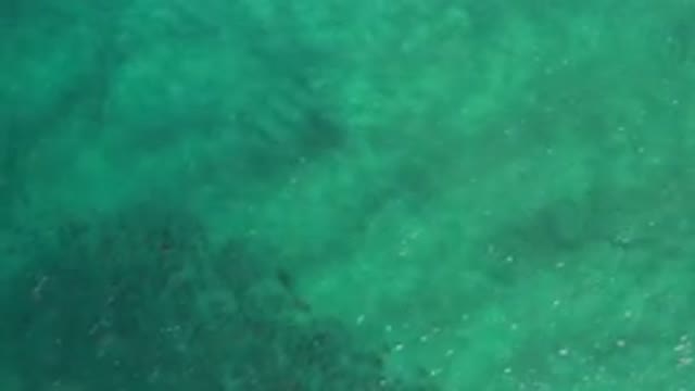 LOS CABOS MEXICO-2020: Green Water Flowing Softly With Shadows Lurking The Sides