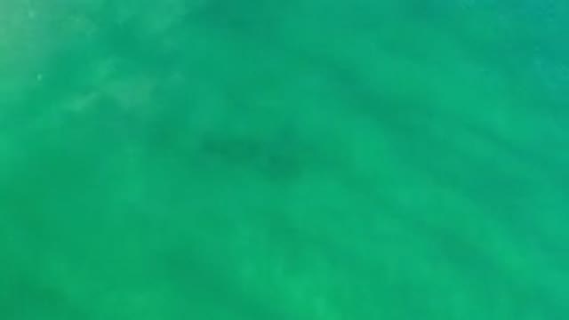 LOS CABOS MEXICO-2020: View of Green Sea Water Moving Slowly