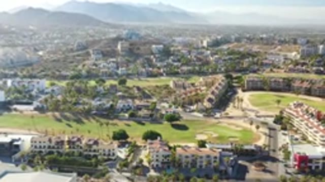 LOS CABOS MEXICO-2020: Beautiful Aerial View Of The Buildings In The Middle Of