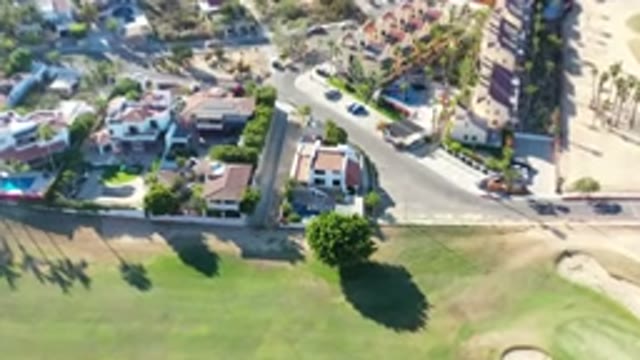 LOS CABOS MEXICO-2020: Aerial View Of House In A Resort From Above