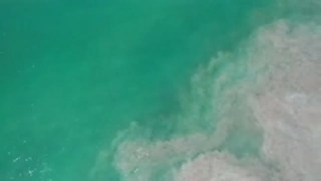 LOS CABOS MEXICO-2020: Aerial View of Ocean Waves with Strong Currents