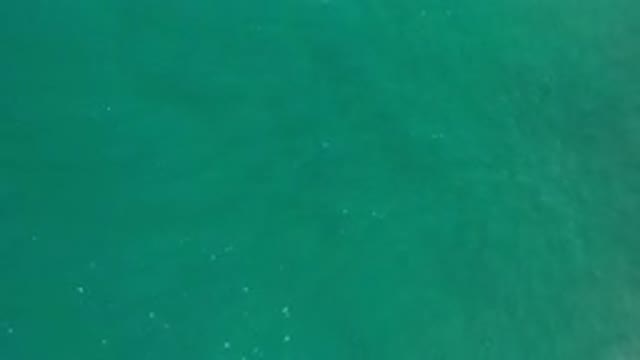 LOS CABOS MEXICO-2020: Aerial View of Calm Green Ocean and Sky