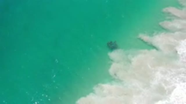LOS CABOS MEXICO-2020: Reverse Collision of White Bubble Waves in Deep Green