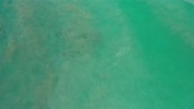 LOS CABOS MEXICO-2020: A Top View Of Deep Green Water With Slight Waves