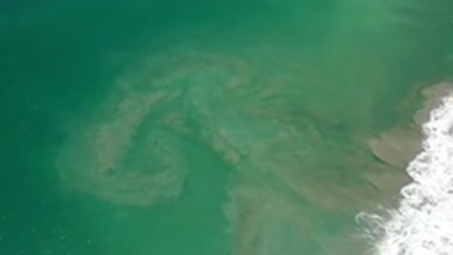 LOS CABOS MEXICO-2020: Bird's-Eye View Of An Ocean With Foaming Waves Near The Shore