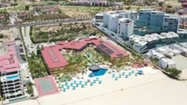 LOS CABOS MEXICO-2020: Buildings And Desert Sand Properties Along The Coast Line