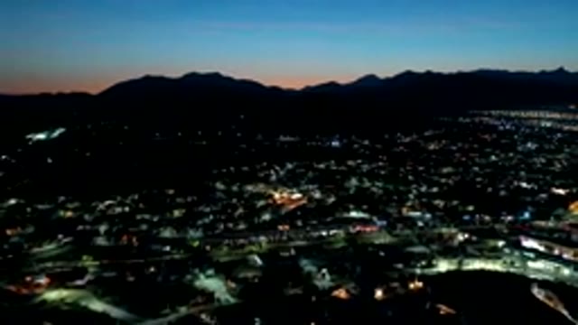 LOS CABOS MEXICO-2019: Aerial Night View of Town in Fast Motion