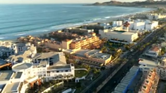 LOS CABOS MEXICO-2019: Fast Forward Timelapse Of Beach Town Shot From The Sky