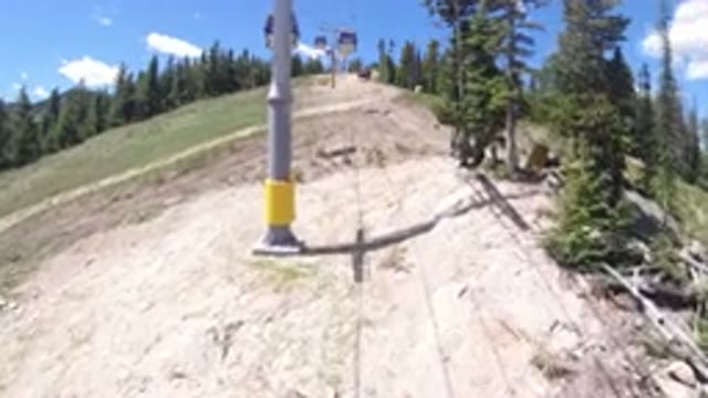 WINTER PARK COLORADO-2019: Riding The Chair Lift Up The Mountain In The Off