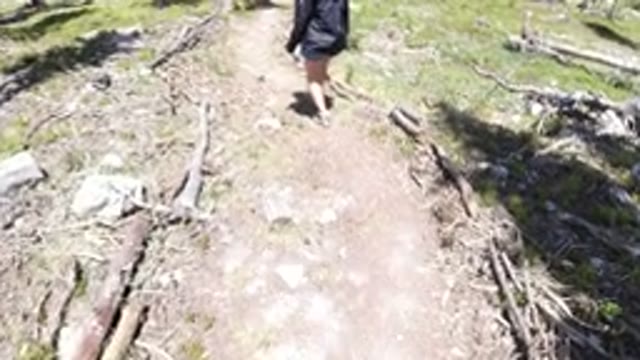 WINTER PARK COLORADO-2019: A Woman and Girl Trekking on a Nature Trail
