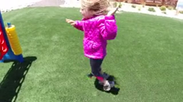 WINTER PARK COLORADO-2019: Excited Girl Plays in the Park with Her Father