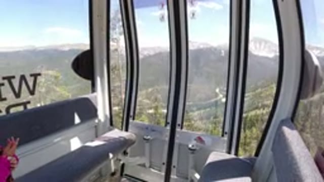WINTER PARK COLORADO-2019: Footage From A Lift Moving Down A Mountain On A Sunny Day