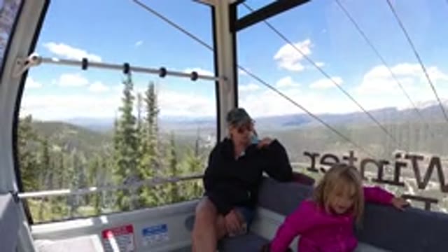 WINTER PARK COLORADO-2019: Ski Lift Carries a Couple Across a Snowy Landscape