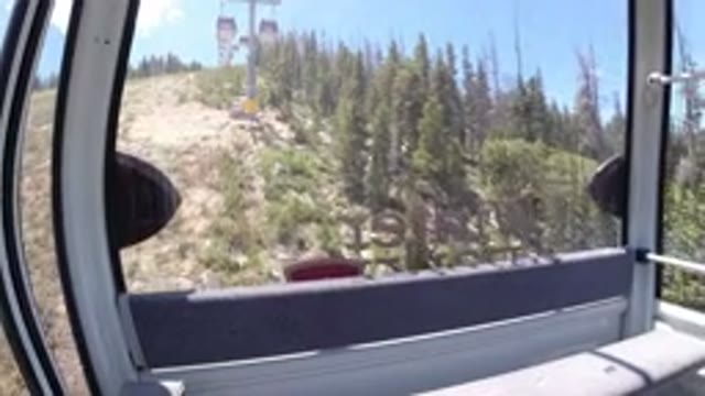 WINTER PARK COLORADO-2019: View From A Gondola Ski Lift Trolley While Moving Up