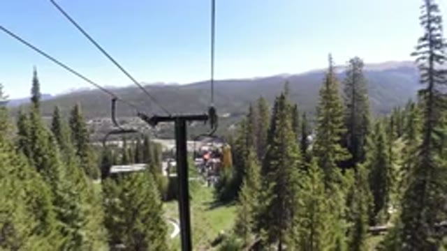 WINTER PARK COLORADO-2019: A Beautiful View From A Rope-Way Through A Pine Forest