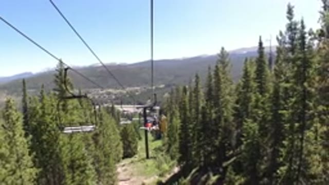 WINTER PARK COLORADO-2019: People On Air Cabs Are Gliding Across The Cables Over
