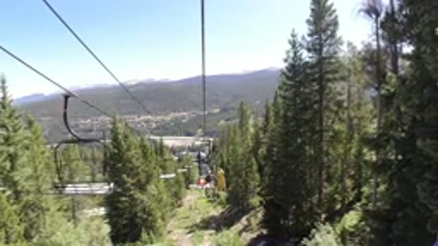 WINTER PARK COLORADO-2019: On The Chairlift In Summer Traveling Up The Mountain