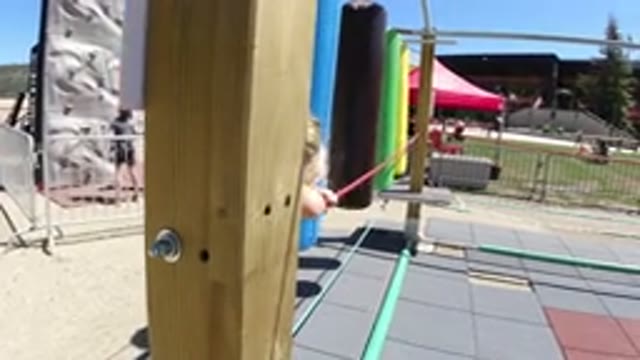 WINTER PARK COLORADO-2019: Safe Play For Children Holding On To The Ropes Around