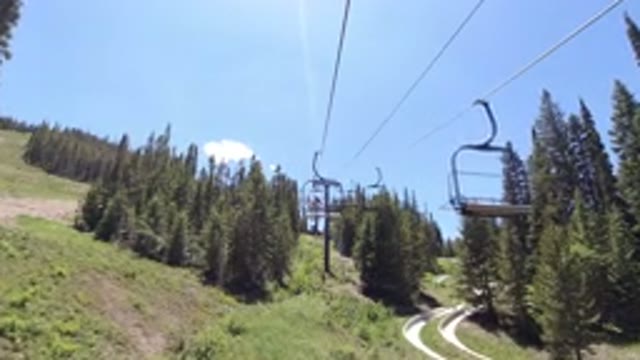 WINTER PARK COLORADO-2019: Traveling Up A Ski Lift During Spring Or Summer In A