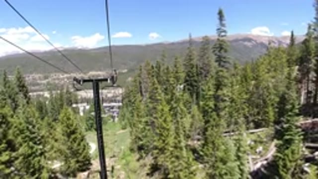 WINTER PARK COLORADO-2019: Point Of View Video Of A Seated Ski Lift Going Up A Mountain