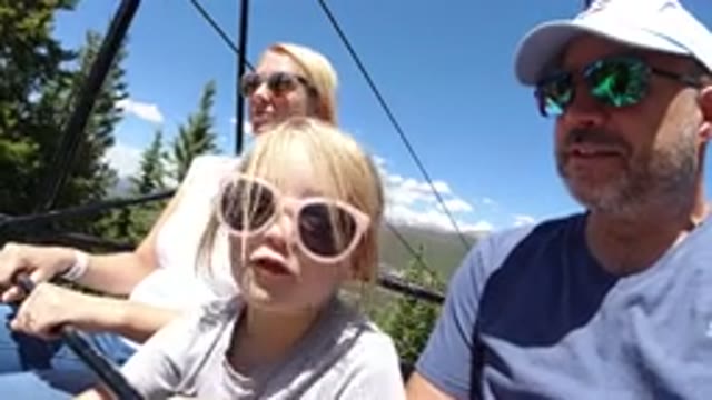 WINTER PARK COLORADO-2019: Mother Daughter And Father In Cableway Ride