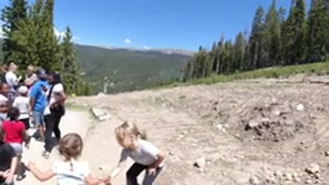 WINTER PARK COLORADO-2019: Kids And Group Getting Organized Together On Dirt Path