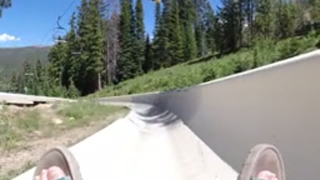 WINTER PARK COLORADO-2019: Man Enjoying Riding a Pipe and Watching Nature