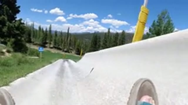 WINTER PARK COLORADO-2019: POV Alpine Slide Ride in Sandals Is a Fun Thrill in