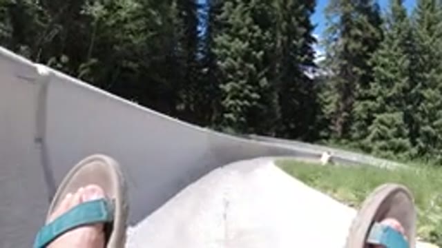 WINTER PARK COLORADO-2019: White Person Sliding Down a Mountain on a Concrete Slope