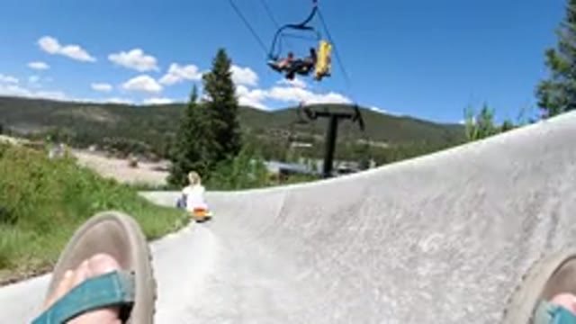 WINTER PARK COLORADO-2019: Little Blonde Girl Recorded Having Fun Going Through