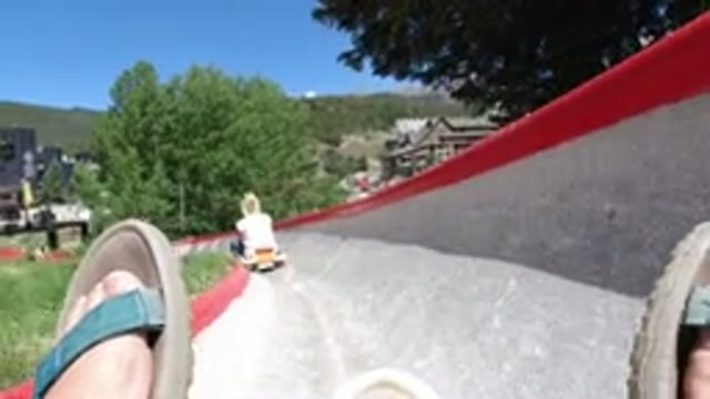 WINTER PARK COLORADO-2019: A Sliding View While Sliding On A Track Through A Valley