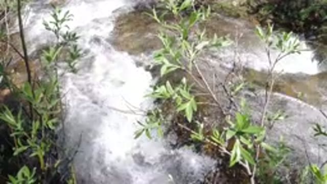 WINTER PARK COLORADO-2019: Water Quickly Flowing In A Small Lake Recorded By