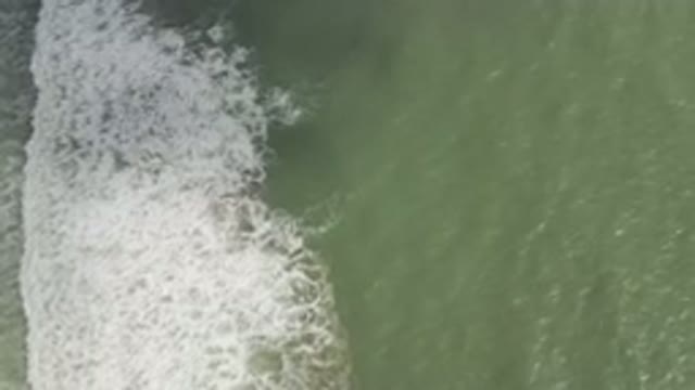 LOS CABOS MEXICO-2019: A Wild Rolling Of White Bubbled Wave Over A Calm Sea