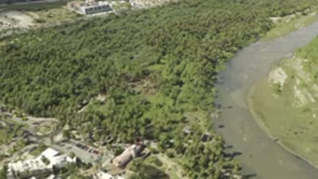 LOS CABOS MEXICO-2019: Large Aerial Footage Of A Dense Forest With Some Buildings