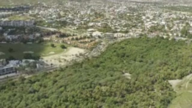 LOS CABOS MEXICO-2019: Top View Or Drone View Large Number Of Trees And Houses