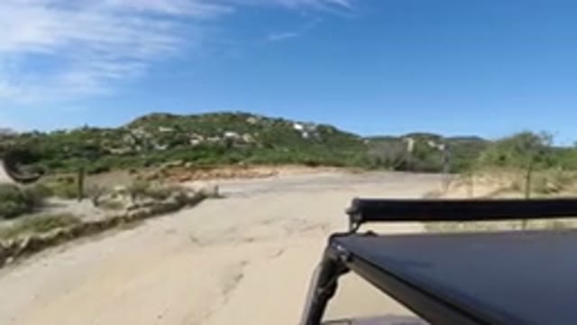 LOS CABOS MEXICO-2019: A Truck Side View Of Entering Through Junction To The