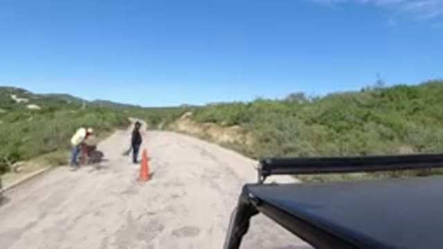 LOS CABOS MEXICO-2019: Camera View From A Safari Vehicle On Straight Road And
