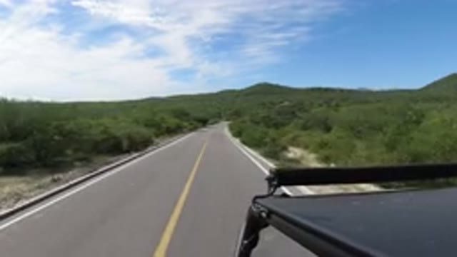 LOS CABOS MEXICO-2019: Driving Two-Lane Road Through Nature