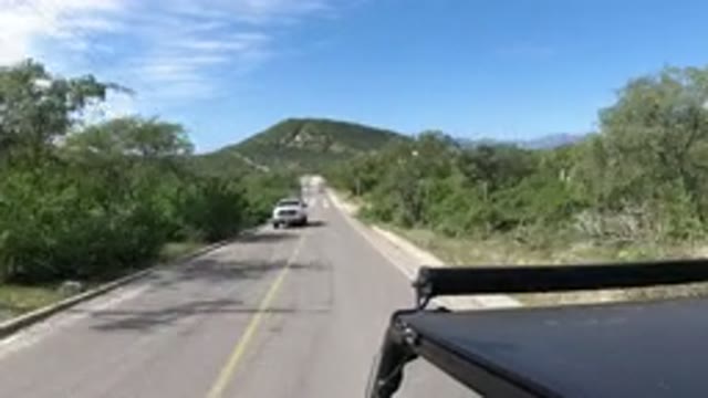 LOS CABOS MEXICO-2019: A Fast Moving And Clean Straight View Of A Two Way Road