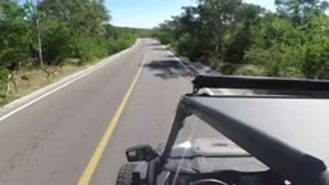 LOS CABOS MEXICO-2019: Jeep Driving Through The Highway With Amazing Trees To