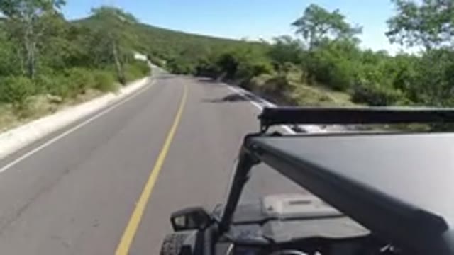 LOS CABOS MEXICO-2019: A Fast Moving Vehicle On A Two Way Track Road Constructed