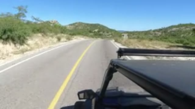 LOS CABOS MEXICO-2019: Jeep Drives Down Desert Road