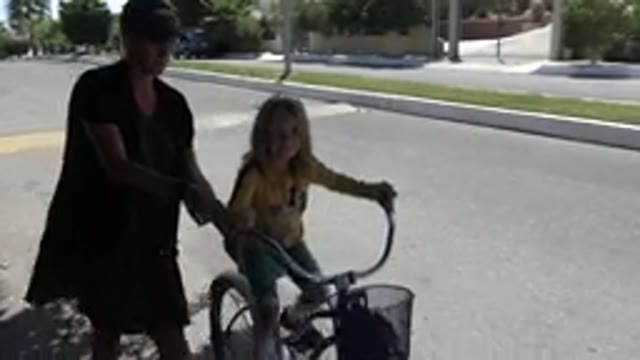LOS CABOS MEXICO-2020: Learning How To Ride A Bicycle With Her Mom