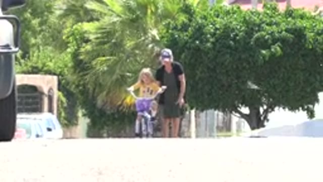 LOS CABOS MEXICO-2020: Mom Helps Daughter Ride Without Training Wheels
