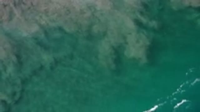 LOS CABOS MEXICO-2020: Aerial View Of Clear Blue Ocean Waves Crashing