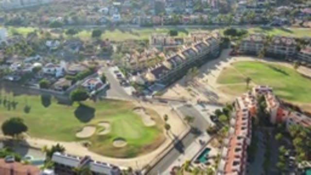 LOS CABOS MEXICO-2020: Aerial Shot Of Houses On A Golf Course