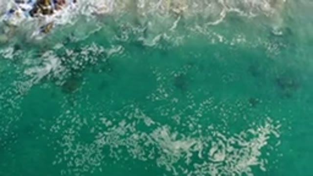 LOS CABOS MEXICO-2020: Aerial View Of The Ocean Floor From A Low Flying Airplane