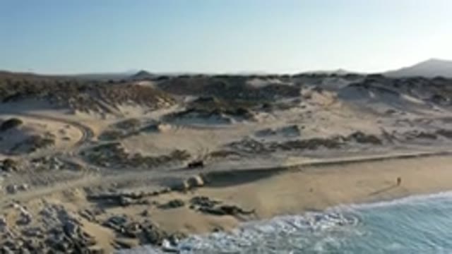 LOS CABOS MEXICO-2020: A View Of A Deserted Region With Negligible Plants Near A Seashore